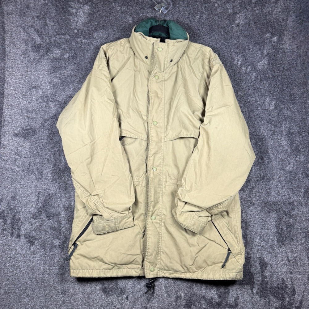 Vintage Eddie Bauer Gore-Tex Parka Mens Large Green Khaki Expedition Jacket
